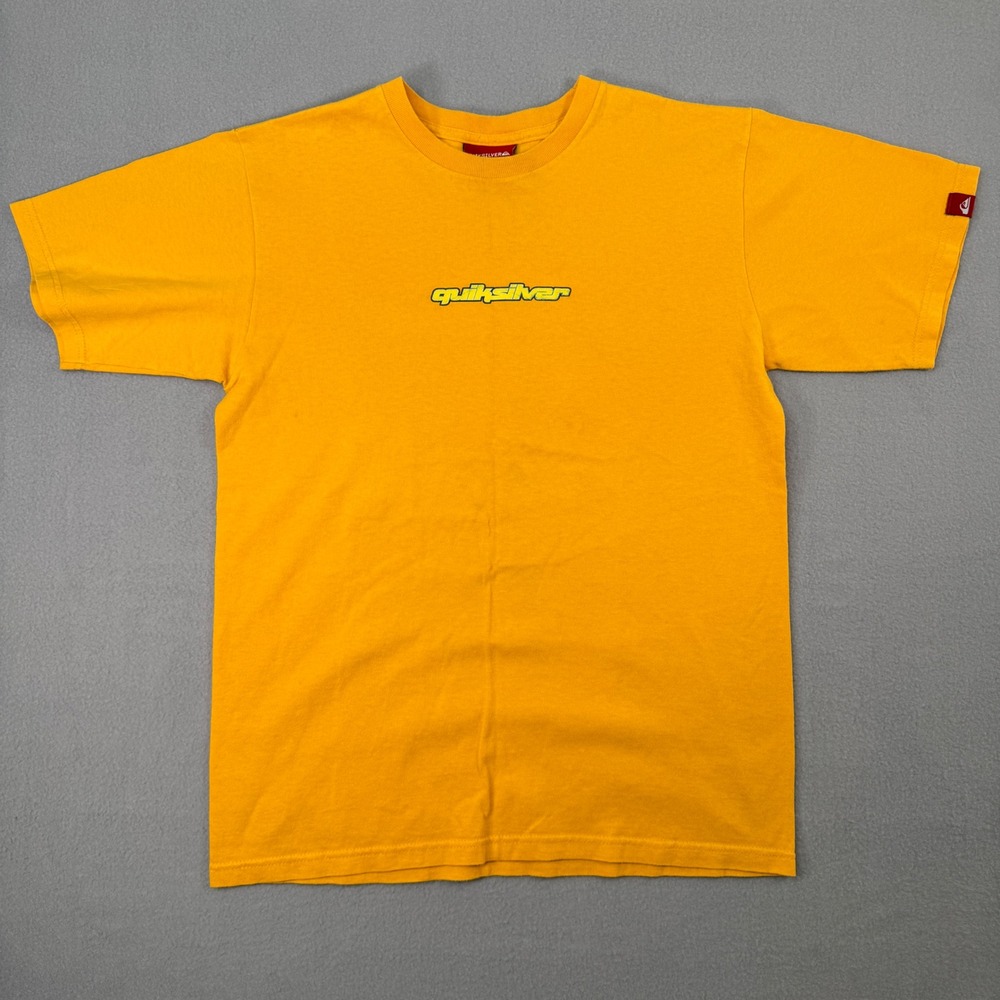 Quiksilver Graphic Tee XL Orange/ Yellow Y2K Surf Skate Boys